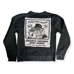 Black Crewneck Sweater with pink applique size xs